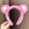 Women'S Cartoon Style Cute Bear Flower Antlers Plush Handmade Hair Band