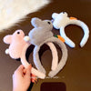 Women'S Cartoon Style Cute Bear Flower Antlers Plush Handmade Hair Band