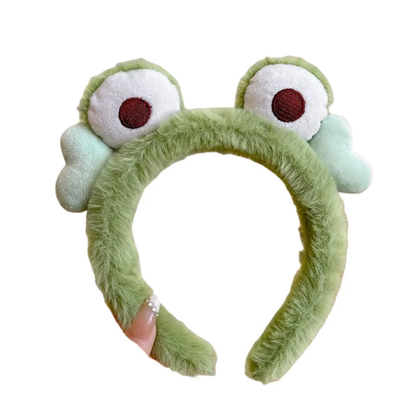 Women'S Cartoon Style Cute Bear Flower Antlers Plush Handmade Hair Band