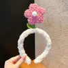 Women'S Cartoon Style Cute Bear Flower Antlers Plush Handmade Hair Band