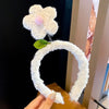 Women'S Cartoon Style Cute Bear Flower Antlers Plush Handmade Hair Band