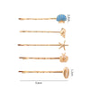 Women'S Casual Marine Style Star Shell Alloy Enamel Hair Clip