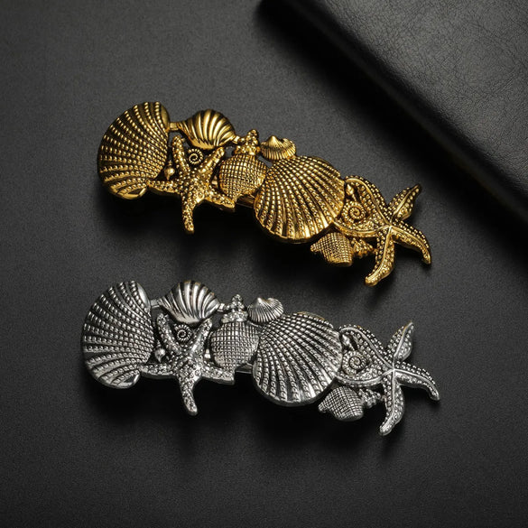 Women'S Casual Retro Simple Style Starfish Shell Mulberry Silk Plating Hair Clip