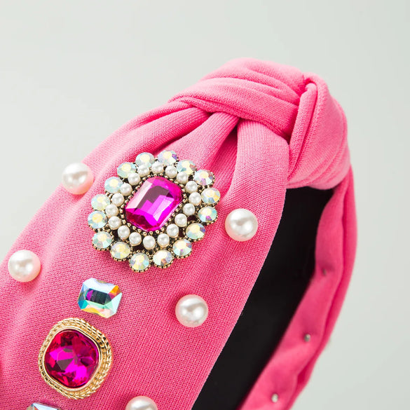 Women'S Casual Vacation Classic Style Color Block Alloy Glass Inlay Turquoise Glass Hair Band