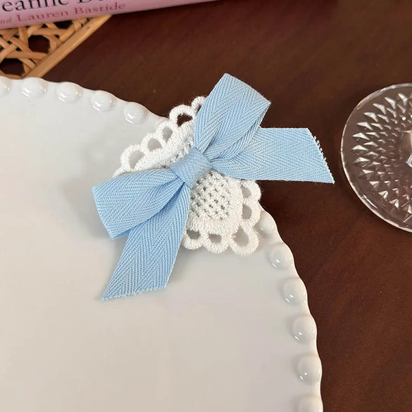 Women'S Cute Romantic Bow Knot Cloth Lace Hair Clip