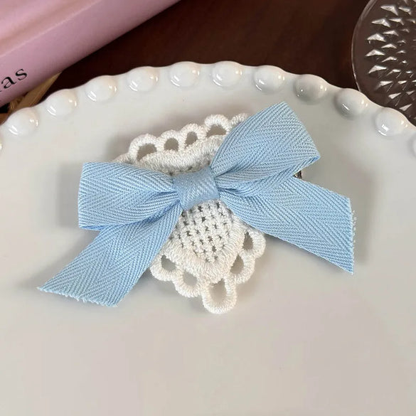 Women'S Cute Romantic Bow Knot Cloth Lace Hair Clip