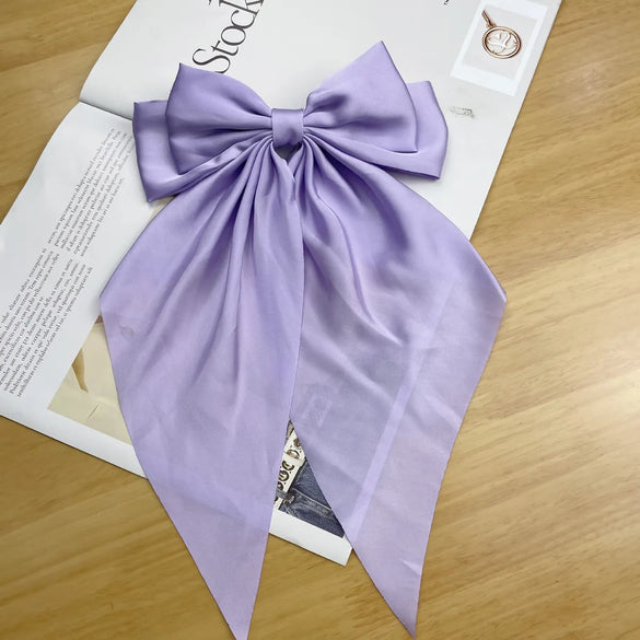 Women'S Elegant Glam Bow Knot Satin Hair Clip