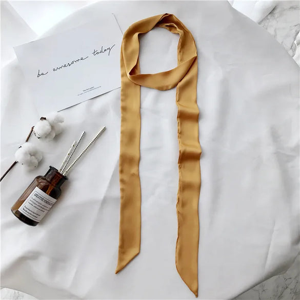 Women'S Elegant Simple Style Solid Color Polyester Silk Scarf