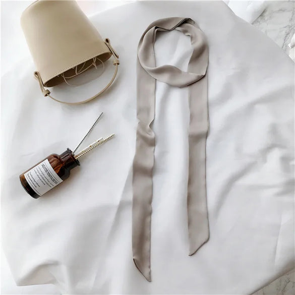 Women'S Elegant Simple Style Solid Color Polyester Silk Scarf