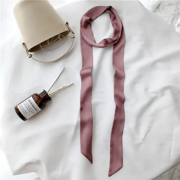 Women'S Elegant Simple Style Solid Color Polyester Silk Scarf