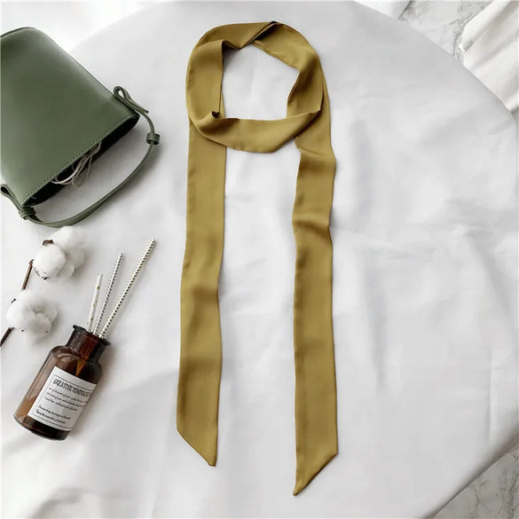 Women'S Elegant Simple Style Solid Color Polyester Silk Scarf