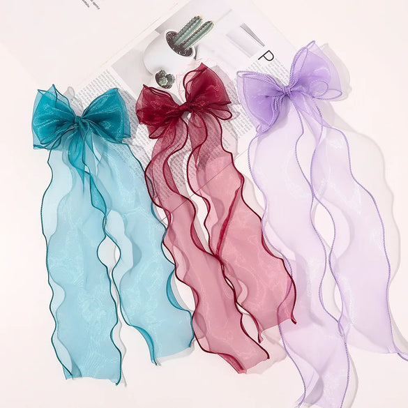 Women'S Elegant Sweet Bow Knot Gauze Iron Hair Clip