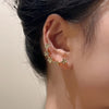 Women'S Fashion Flower Copper Zircon Earrings Inlay Clip&Cuff Earrings