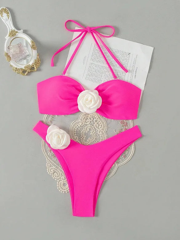 Women'S Floral 2 Pieces Set Bikinis Swimwear