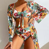 Women'S Flower 3 Piece Set Bikinis