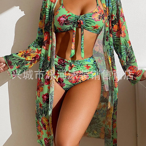 Women'S Flower 3 Piece Set Bikinis