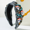 Women'S Funny Classic Style Pumpkin Ghost Skull Alloy Cloth Rhinestone Inlay Hair Band
