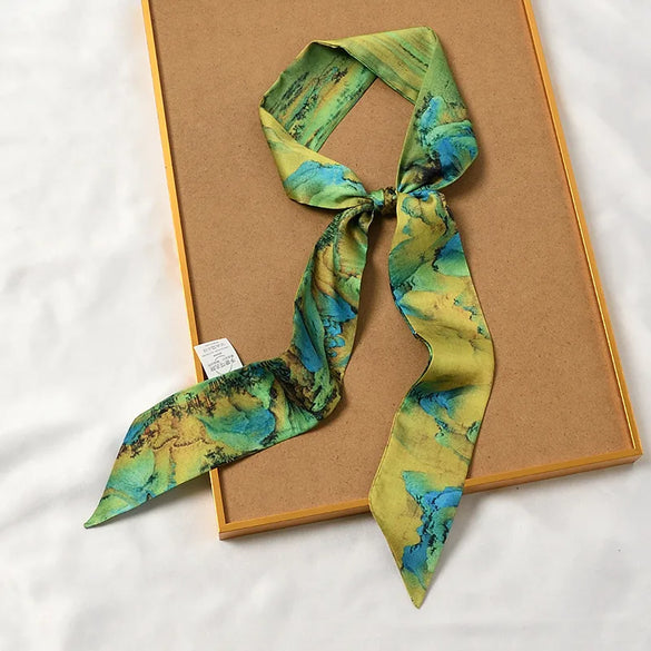 Women'S Lady Flower Satin Silk Scarf