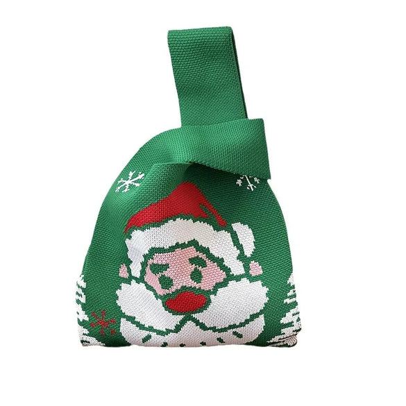 Women'S Medium Polyester Santa Claus Cute Square Open Handbag