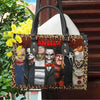 Women'S Medium Pu Leather Letter Elegant Streetwear Square Hook Loop Tote Bag