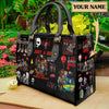 Women'S Medium Pu Leather Letter Elegant Streetwear Square Hook Loop Tote Bag