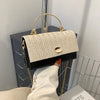 Women'S Medium Straw Solid Color Fashion Square Flip Cover Crossbody Bag Square Bag Chain Bag