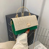 Women'S Medium Straw Solid Color Fashion Square Flip Cover Crossbody Bag Square Bag Chain Bag
