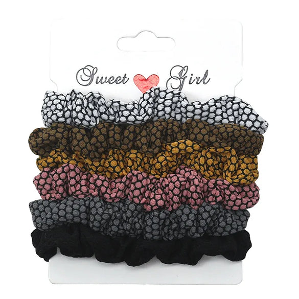 Women'S Modern Style Sweet Korean Style Polka Dots Solid Color Cloth Hair Tie