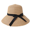 Women'S Pastoral Simple Style Solid Color Bowknot Big Eaves Straw Hat