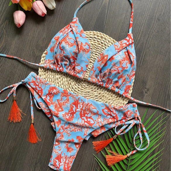 Women'S Plaid 2 Pieces Set Bikinis Swimwear