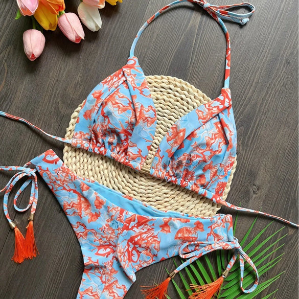 Women'S Plaid 2 Pieces Set Bikinis Swimwear