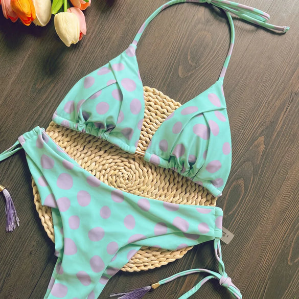 Women'S Plaid 2 Pieces Set Bikinis Swimwear