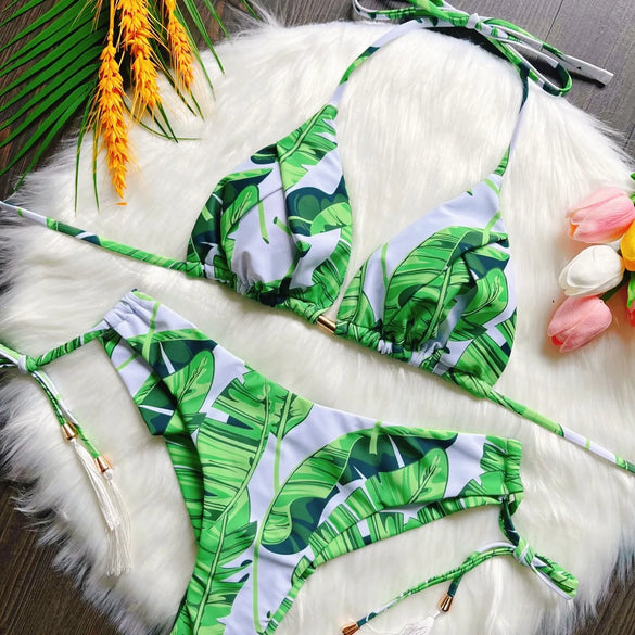 Women'S Plaid 2 Pieces Set Bikinis Swimwear