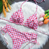 Women'S Plaid 2 Pieces Set Bikinis Swimwear