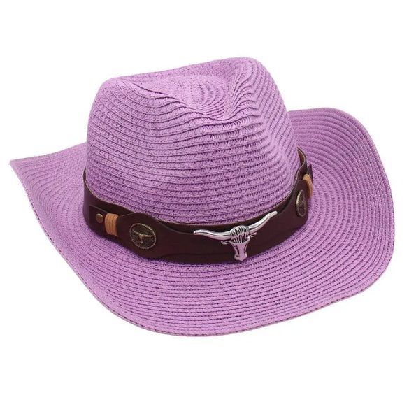 Women'S Retro Ethnic Style Solid Color Crimping Straw Hat