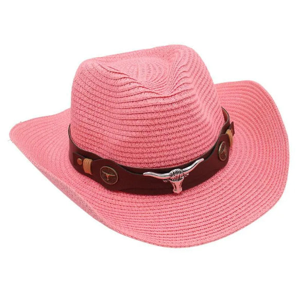 Women'S Retro Ethnic Style Solid Color Crimping Straw Hat