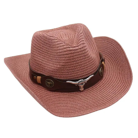 Women'S Retro Ethnic Style Solid Color Crimping Straw Hat