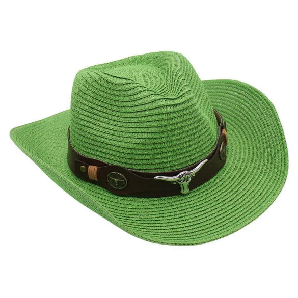 Women'S Retro Ethnic Style Solid Color Crimping Straw Hat