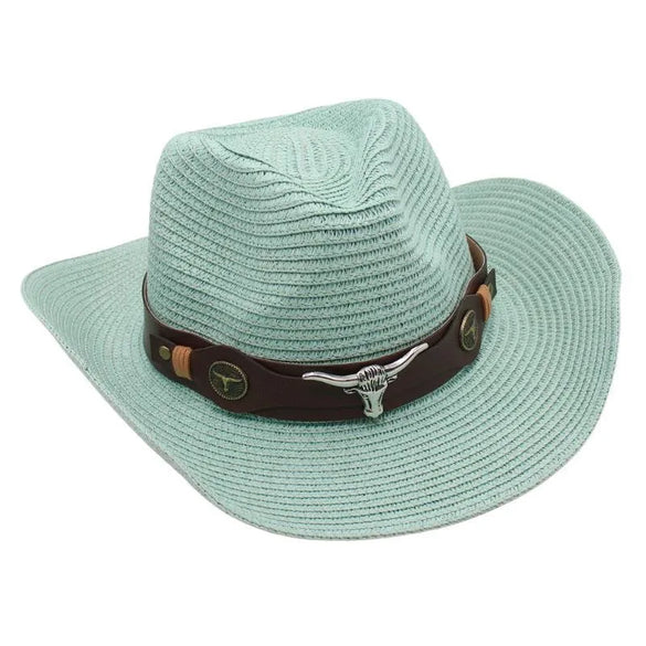 Women'S Retro Ethnic Style Solid Color Crimping Straw Hat
