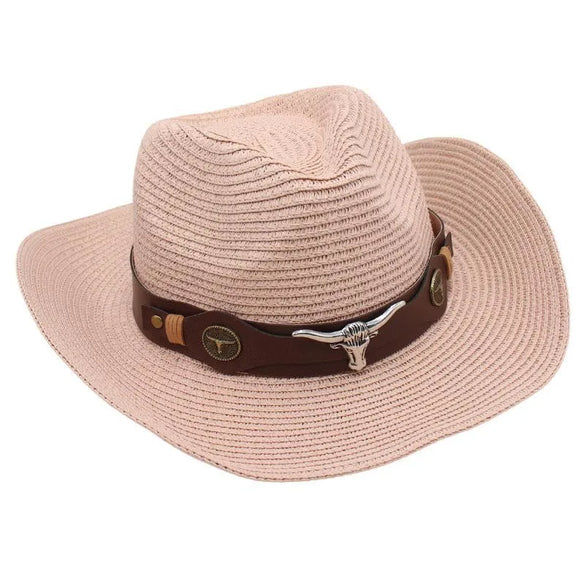 Women'S Retro Ethnic Style Solid Color Crimping Straw Hat