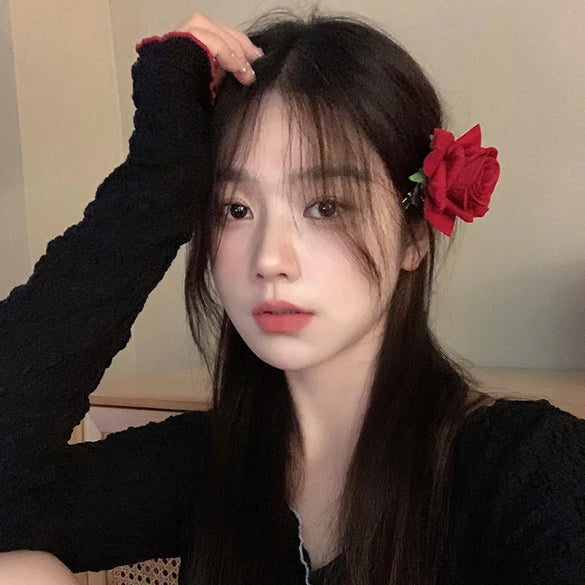 Women'S Romantic Rose Cloth Hair Clip
