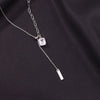 Women'S S925 Sterling Silver Square Diamond Tassel Necklace Special Interest Light Luxury Graceful Geometric Zircon New Style Collarbone Necklace