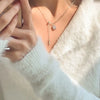 Women'S S925 Sterling Silver Square Diamond Tassel Necklace Special Interest Light Luxury Graceful Geometric Zircon New Style Collarbone Necklace