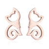 Women'S Simple Style Dog Cat Stainless Steel No Inlaid Ear Studs Plating Stainless Steel Earrings