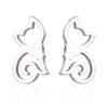 Women'S Simple Style Dog Cat Stainless Steel No Inlaid Ear Studs Plating Stainless Steel Earrings