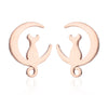 Women'S Simple Style Dog Cat Stainless Steel No Inlaid Ear Studs Plating Stainless Steel Earrings