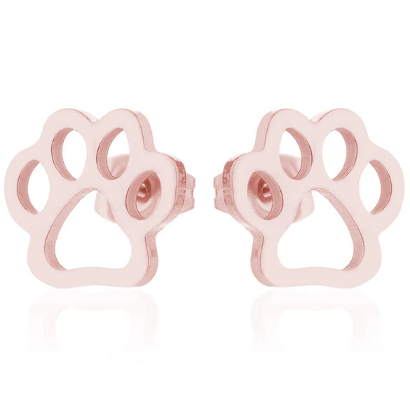 Women'S Simple Style Dog Cat Stainless Steel No Inlaid Ear Studs Plating Stainless Steel Earrings