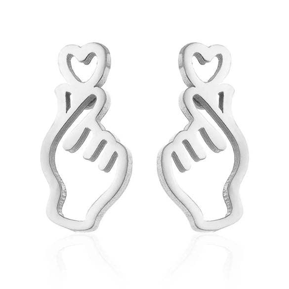 Women's Simple Style Korean Style Geometric Stainless Steel No Inlaid Ear Studs Stainless Steel Earrings