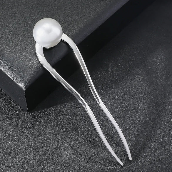 Women'S Simple Style U Shape Artificial Pearl Alloy Plating Hairpin