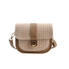 Women'S Small Straw Solid Color Basic Square Flip Cover Shoulder Bag